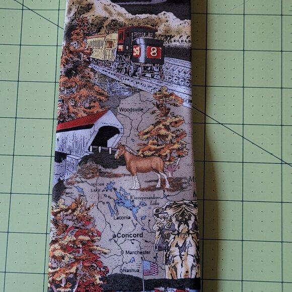 Rivitz of Boston New England Scenery Map Silk Tie - Picture 6 of 9